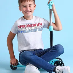 U.S. Polo Assn. Kids Boys Brand Logo Printed Pure Cotton T-shirt-41