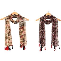 StoleVilla Women Printed Designer Chiffon Stoles and Scarf - Pack of 6-image-50