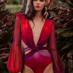 Alamode By Akanksha Red Aspen One Piece Swimsuit-picture-11