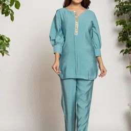 Yufta Embroidered Tunic & Trouser Co-Ords-image-61