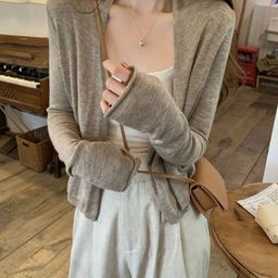 KPOP Women Shawl Collar Front-Open Sweaters-40