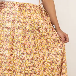 Nilam India Hand Block Printed High Waist Flared Maxi Skirt image 4
