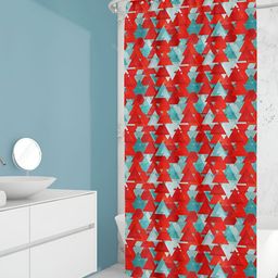 ArtzFolio Blue & Red Printed Waterproof Shower Curtains-image-89