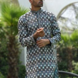KRAFT INDIA Embroidered Mandarin Collar Thread Work Straight Kurta-40