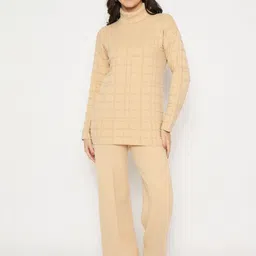 Madame Self Design High Neck Sweater With Trousers-image-35