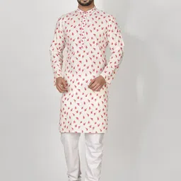 RANAK Men Floral Organic Cotton Kurta-picture-54
