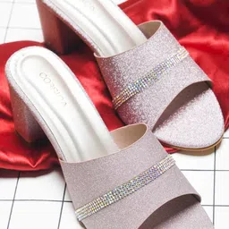CORSICA Synthetic Leather Peach Heels-21