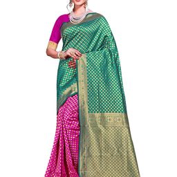 Maroosh Woven Design Banarasi Saree With Zari Border-16