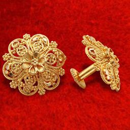 DIVASTRI Set Of 2 Gold-Plated Circular Studs image 2