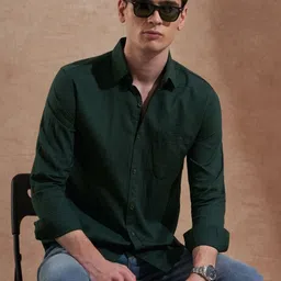 TRYBUY.IN Men Premium Fit Solid Spread Collar Cotton Casual Shirt-picture-14