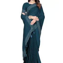 Florence Embroidered Pure Georgette Fusion Saree-image-82