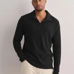 CLAFOUTIS Men Self Design Polo Collar Relaxed Fit T-shirt-picture-12