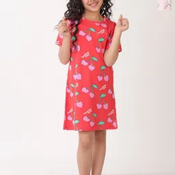Anthrilo Kids Girls Pack of 2 Cartoon Characters Printed Pure Cotton Nightdress-39