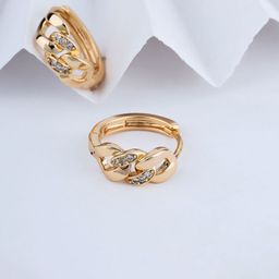 DIMIKI KOREAN Rose Gold-Plated American Diamond Studded Anti Tarnish Hoop Earrings-image-62
