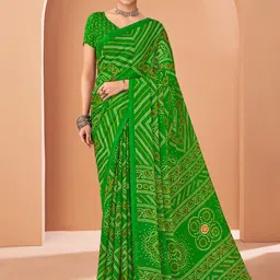 Saree mall Bandhani Pure Chiffon Designer Bandhani Sarees-10