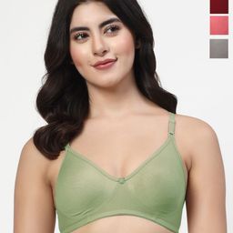 LILY Ayir Pack of 4 Full Coverage Seamless Non Padded T Shirt Bra-picture-50