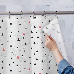 ArtzFolio White & Red Printed Waterproof Shower Curtains-13