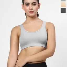 LILY Women Pack Of 3 Full Coverage Non-Padded Non-Wired Regular Workout Bra-picture-8