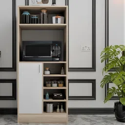 SPYDER CRAFT Cream Coloured Dual Tone Kitchen Cabinet-picture-3