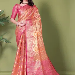 Moksha Trends Woven Design Organza Banarasi Saree-image-10
