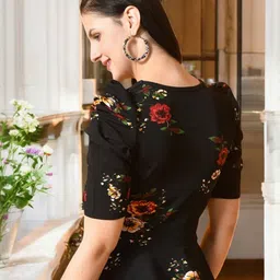 SFOTY Women Floral Printed Puff Sleeve Peplum Top-picture-35