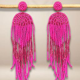 UnfoldSelf Artificial Beads Feather Shaped Dangler Drop Earrings-image-46