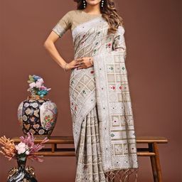 DIVASTRI Zari Linen Blend Saree-22