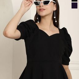 Metronaut Women Pack Of 2 Solid Peplum Regular Top-image-31