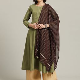 Anouk Rustic Women Sequinned Crepe Anarkali Kurta-image-33