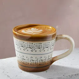 Fabindia Chavi White & Brown Abstract Printed Ceramic Matte Mug 240 ml-picture-12