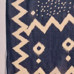 Sangria Geometric Printed V-Neck Pleated Pure Cotton A-Line Kurta With Trouser And Dupatta image 5