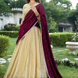 LOOKNBOOK ART Ready to Wear Lehenga & Unstitched Blouse With Dupatta-image-19