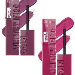 Ramp Walk Velvet Kiss Set Of 2 Liquid Lipstick - 3.5 ml Each - Dark Mauve - Dark Pink-15