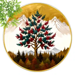 Aura White & Brown 1 Piece Wood Floral and Botanical Wall Paintings-image-46