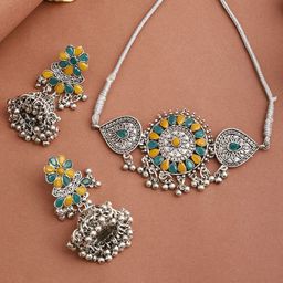 PUJVI Kundan Studded & Beaded Jewellery Set-3