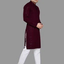 DIVISIVE Men Geometric Thread Work Kurta-14