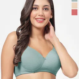 SHYAM SONS FLAIR Plain Mould Women Pack of 3 Full Coverage Lightly Padded T-shirt Bra-picture-27