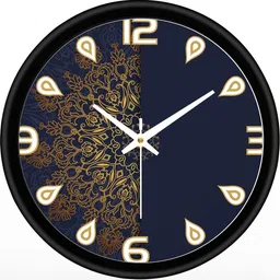 Arpita Crafts Black Printed Traditional Wall Clock-image-89