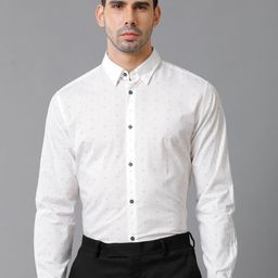 The Collection Classic Slim Fit Printed Cotton Formal Shirt-image-88