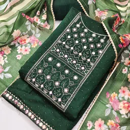 Riti Embroidered Mirror Work Unstitched Dress Material-image-78