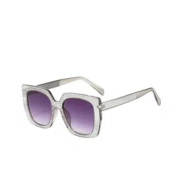 AUGEN Unisex Grey Lens & White Oversized Sunglasses with-15