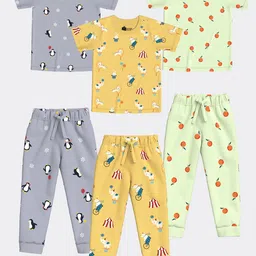 Orange Sugar Unisex Kids Printed T-shirt with Pyjamas-33