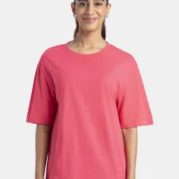 Jockey Super Combed Cotton Solid Oversized Tshirt with Drop Shoulder Styling-image-63