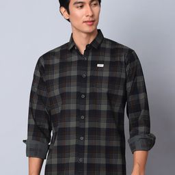 Majestic Man Men Comfort Slim Fit Opaque Checked Casual Shirt-image-87