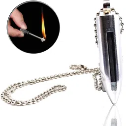 Premium Look Cigarette Lighter Flint Bullet Silver Key Chain Metal Pocket Lighter-image-20