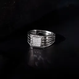Sterling Silver Zircon Rhodium Plated Ring-image-37