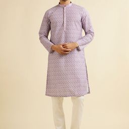 Manyavar Men Ethnic Motifs Embroidered Regular Sequinned Kurta with Pyjamas-picture-45