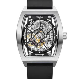 ZEROO Unisex Embellished Dial & Leather Straps Analogue Automatic Watch ZM001SBK-image-67