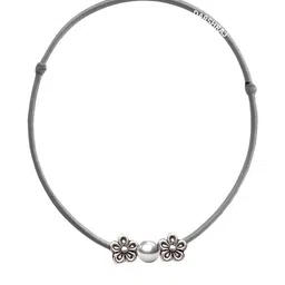 Darshraj Women 1 Piece Sterling Silver Balls & Flower Studded nylon Thread Anklet-picture-11