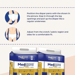 Medisorb Unisex Set Of 3 Adult Pull Ups Diapers - M 10Pcs Each image 4